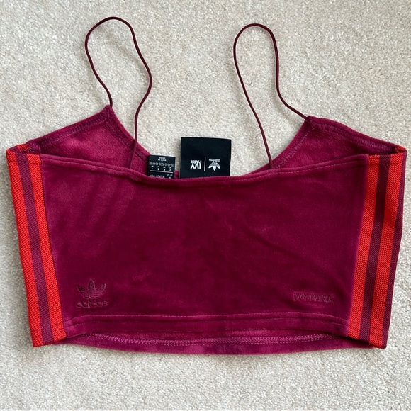 Adidas x Ivy Park - Ivy Heart Drop | Velour Bralette, Cherry Wood - Picture 6 of 9